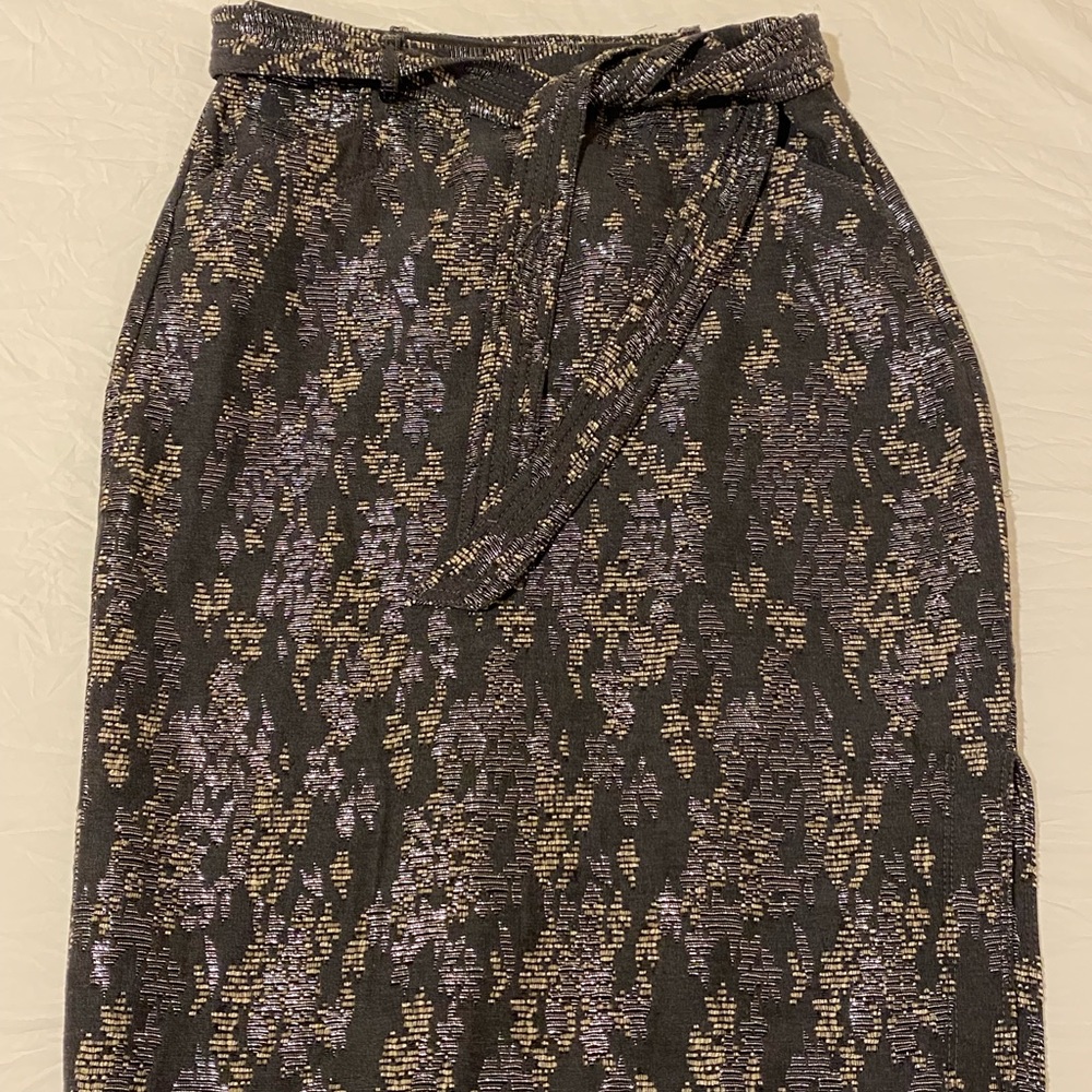 Banana Republic - olive green metallic pencil skirt